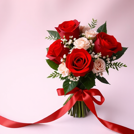 Romantik Aşk Buketi - Red roses and pink tulips